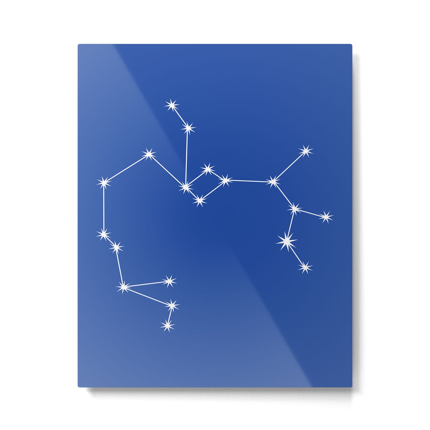 Sagittarius Zodiac Star Constellation Line Art Vibrant Blue Metal Print Gallery Image 6