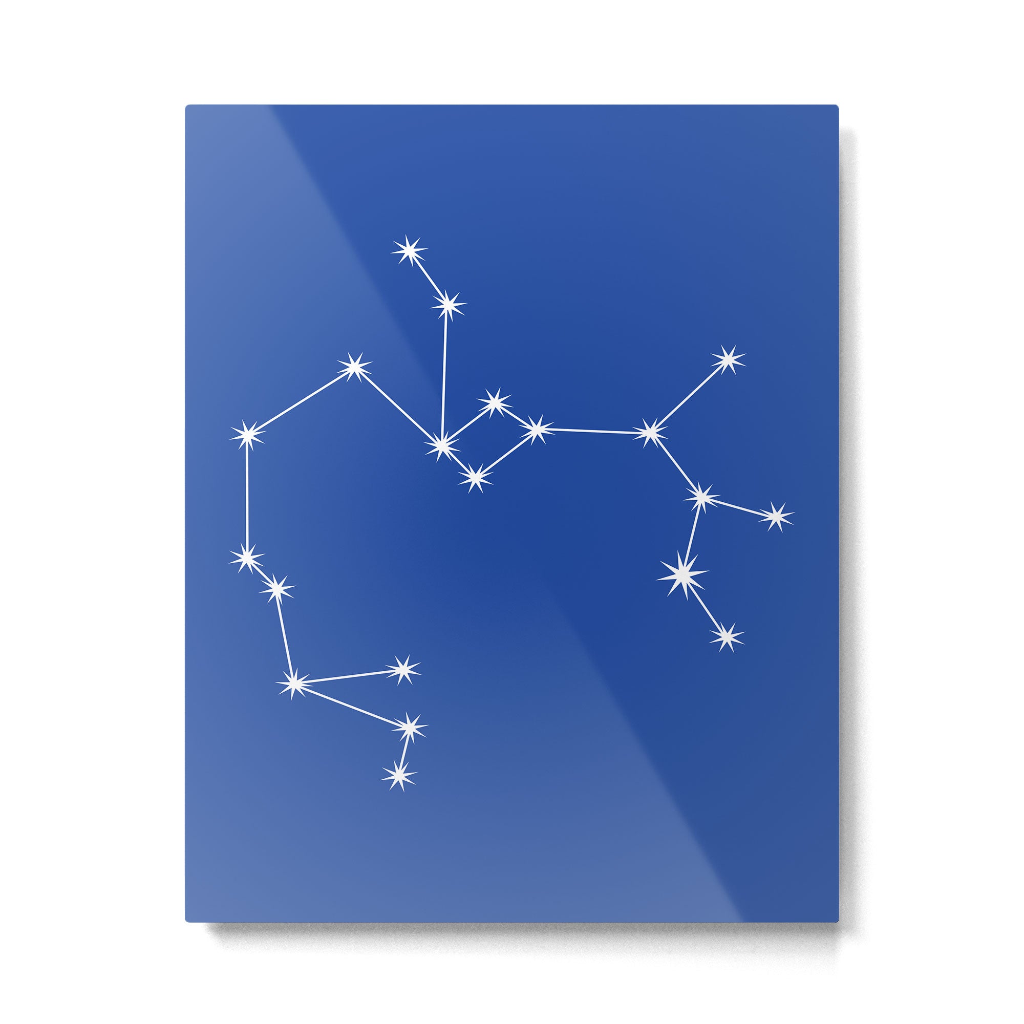 Sagittarius Zodiac Star Constellation Line Art Vibrant Blue Metal Print Gallery Image 6