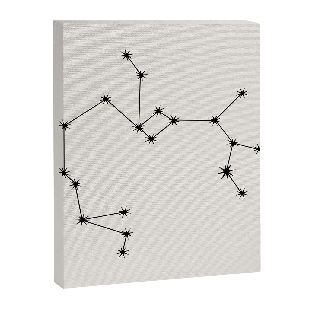 Sagittarius Zodiac Star Constellation Line Art White Canvas Print Gallery Image 8