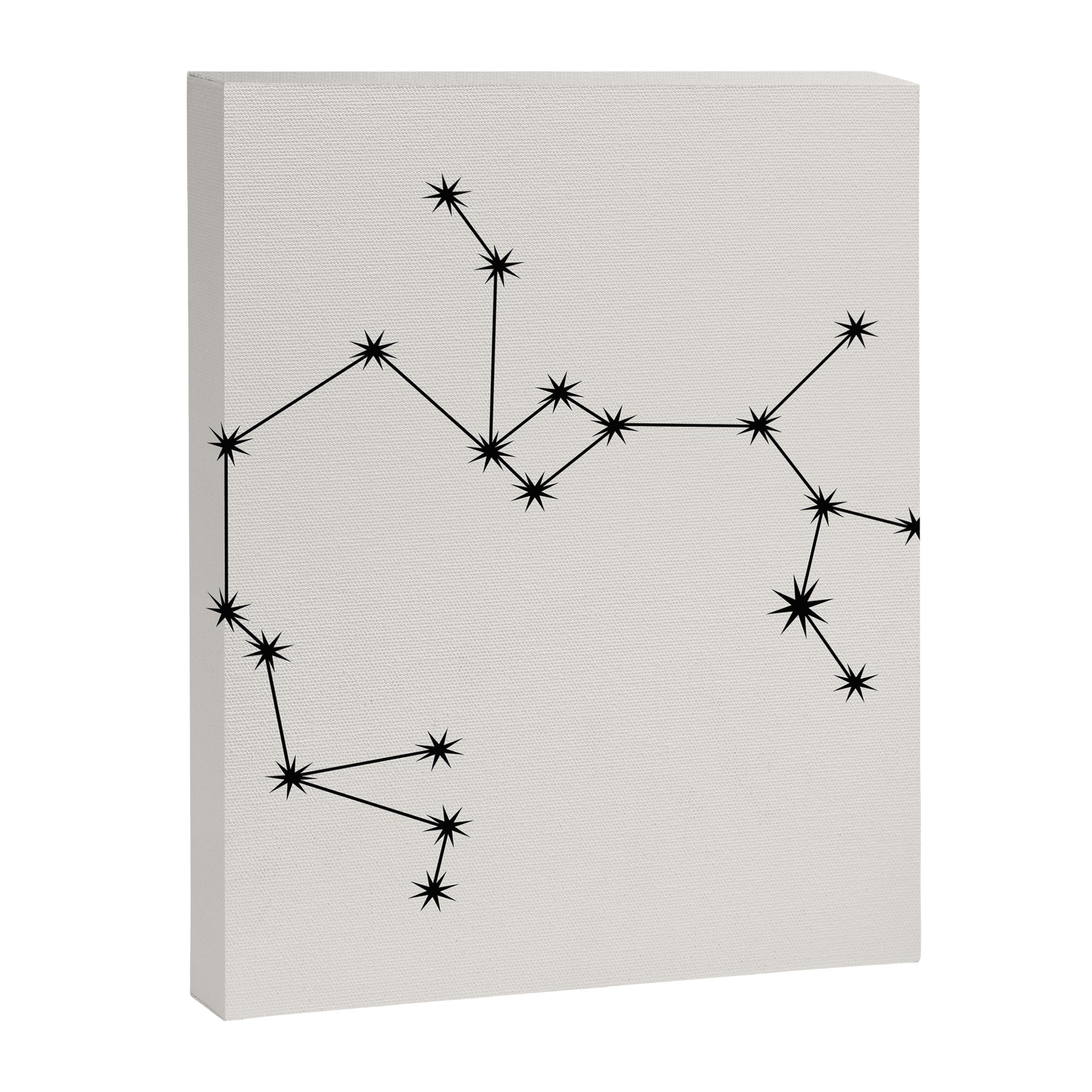 Sagittarius Zodiac Star Constellation Line Art White Canvas Print Gallery Image 8