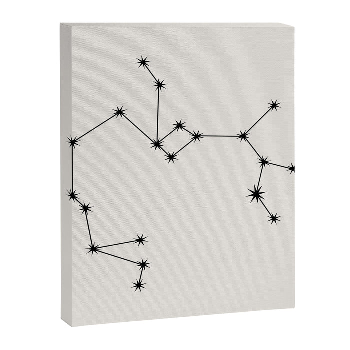 Sagittarius Zodiac Star Constellation Line Art White Canvas Print Gallery Image 1