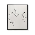 Sagittarius Zodiac Star Constellation Line Art White Framed Canvas Print Gallery Image 8
