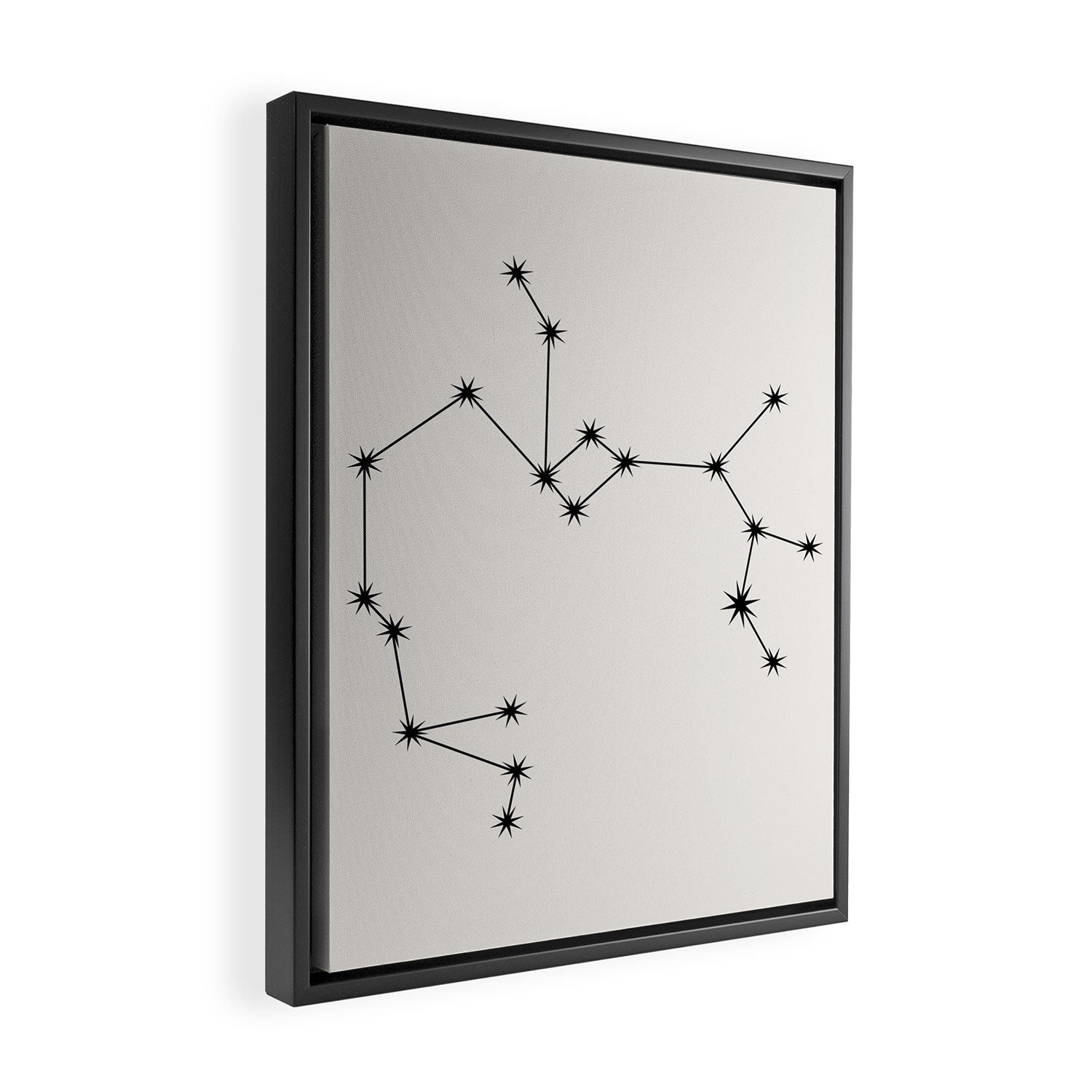 Sagittarius Zodiac Star Constellation Line Art White Framed Canvas Print Gallery Image 2