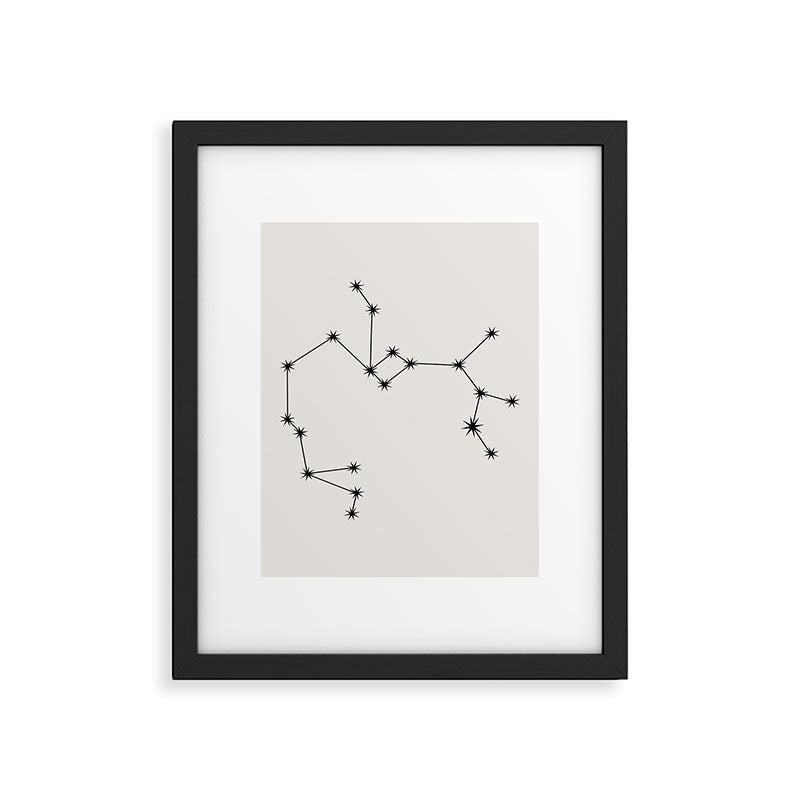 Sagittarius Zodiac Star Constellation Line Art White Framed Art Print Gallery Image 6