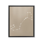Scorpio Zodiac Star Constellation Line Art Beige Framed Canvas Print Gallery Image 8
