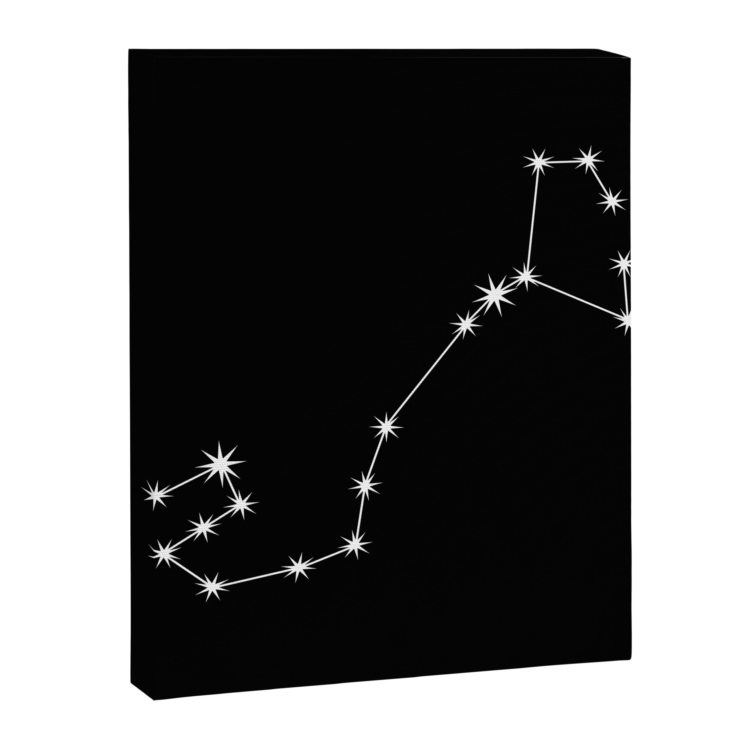 Scorpio Zodiac Star Constellation Line Art Black Canvas Print Gallery Image 8