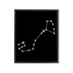 Scorpio Zodiac Star Constellation Line Art Black Framed Canvas Print Gallery Image 8