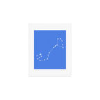 Scorpio Zodiac Star Constellation Line Art Bright Blue Art Print Gallery Image 1