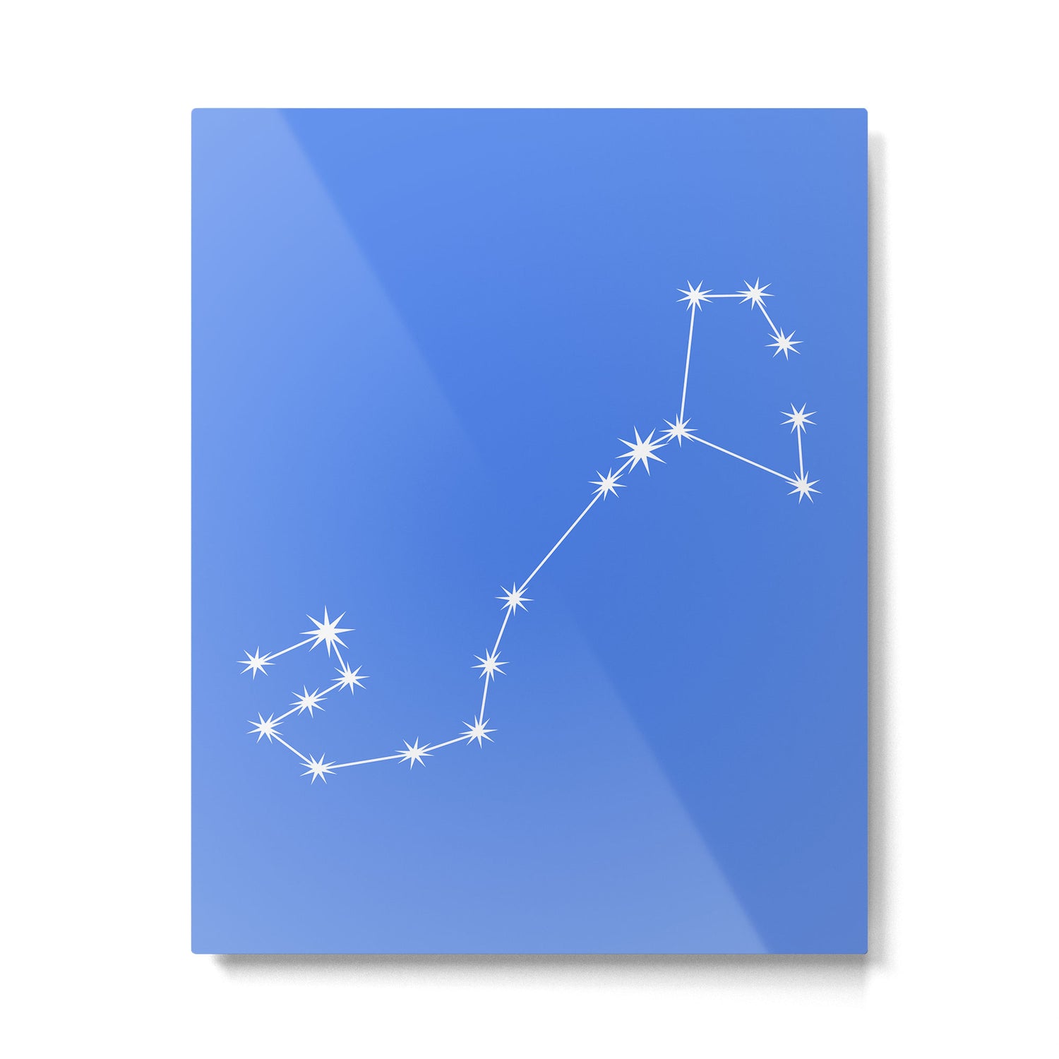 Scorpio Zodiac Star Constellation Line Art Bright Blue Metal Print Gallery Image 6