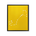 Scorpio Zodiac Star Constellation Line Art Bright Yellow Framed Canvas Print Gallery Image 8