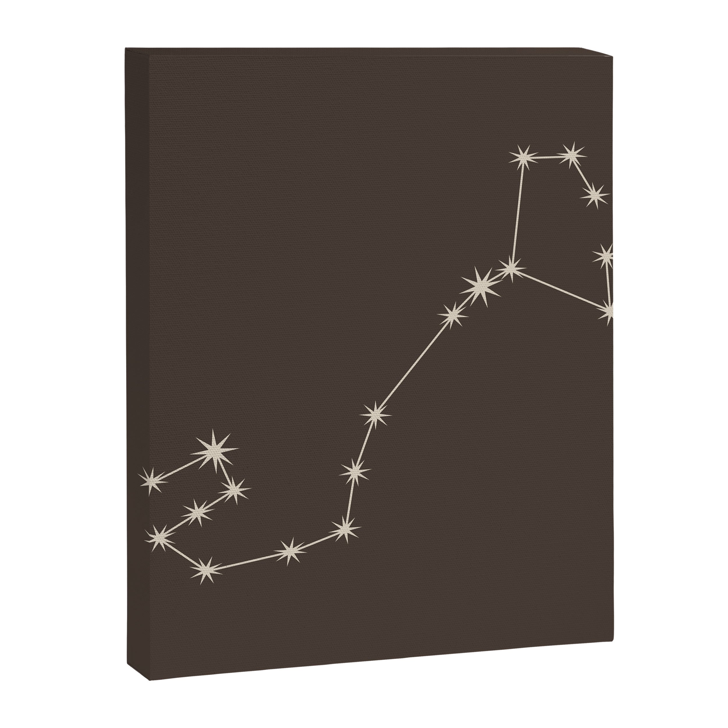 Scorpio Zodiac Star Constellation Line Art Coffee Brown Canvas Print Gallery Image 8