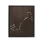 Scorpio Zodiac Star Constellation Line Art Coffee Brown Framed Canvas Print Gallery Image 8
