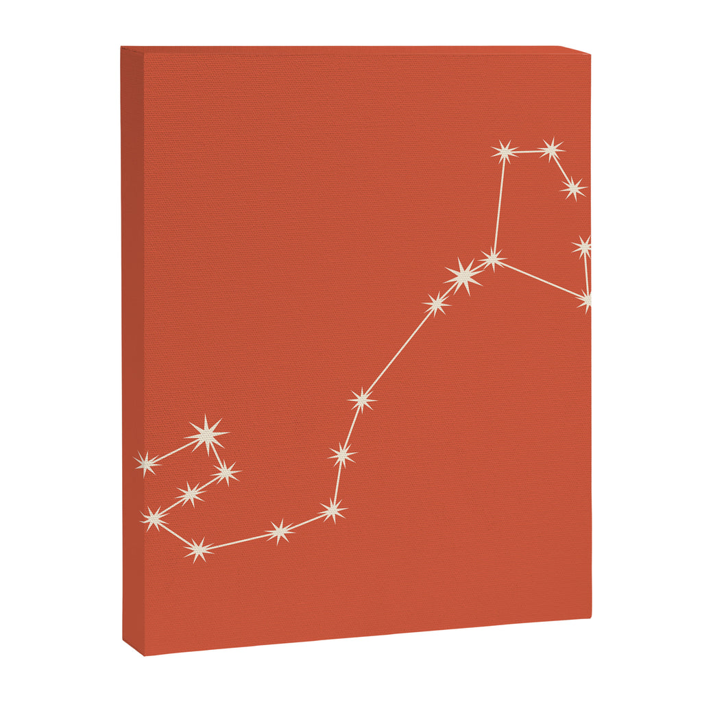 Scorpio Zodiac Star Constellation Line Art Coral Red Canvas Print Gallery Image 8
