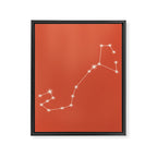 Scorpio Zodiac Star Constellation Line Art Coral Red Framed Canvas Print Gallery Image 8