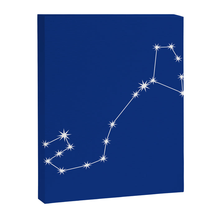Scorpio Zodiac Star Constellation Line Art Dark Blue Canvas Print Gallery Image 1