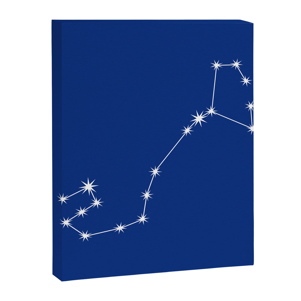 Scorpio Zodiac Star Constellation Line Art Dark Blue Canvas Print Gallery Image 8