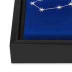 Scorpio Zodiac Star Constellation Line Art Dark Blue Framed Canvas Print Gallery Image 3