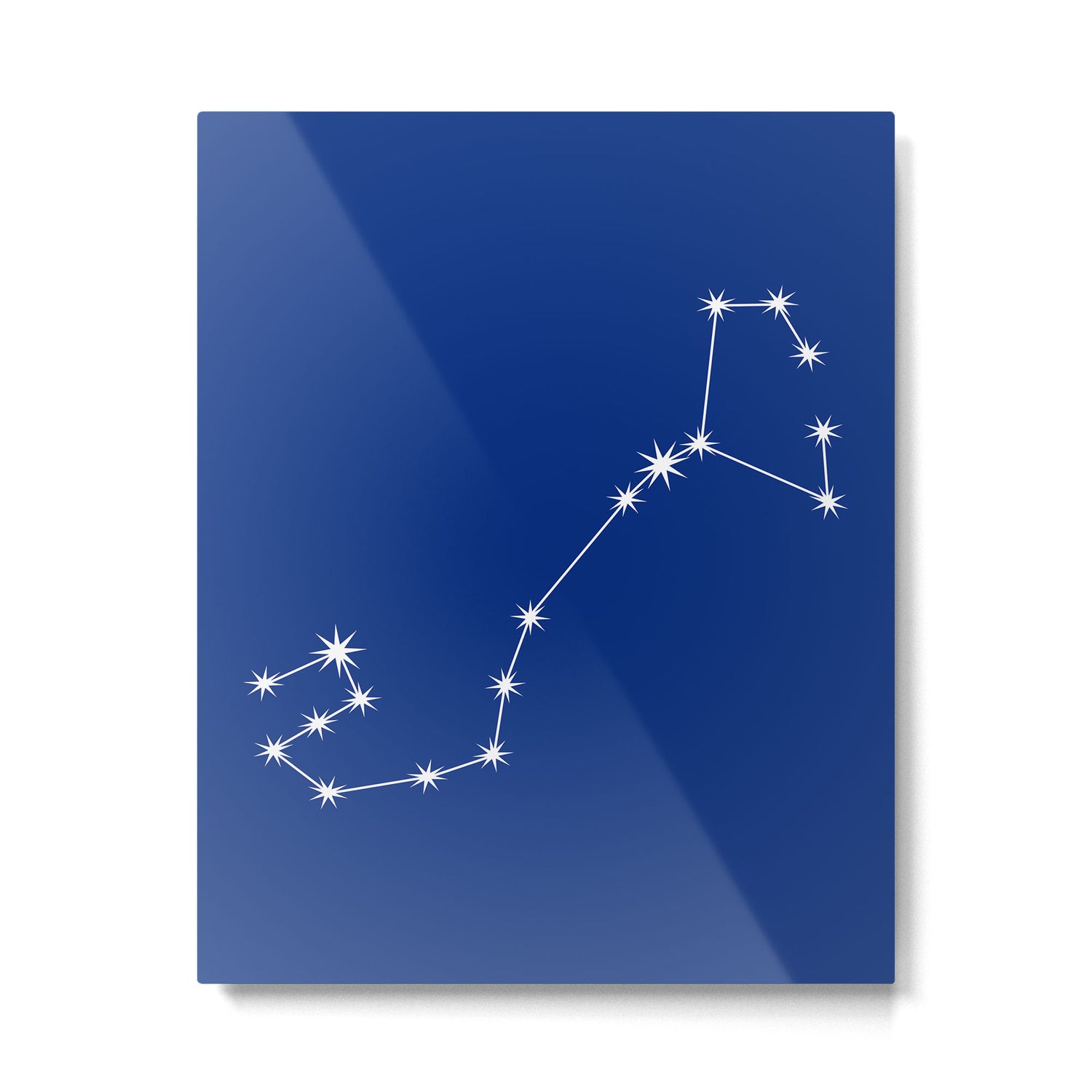 Scorpio Zodiac Star Constellation Line Art Dark Blue Metal Print Gallery Image 6