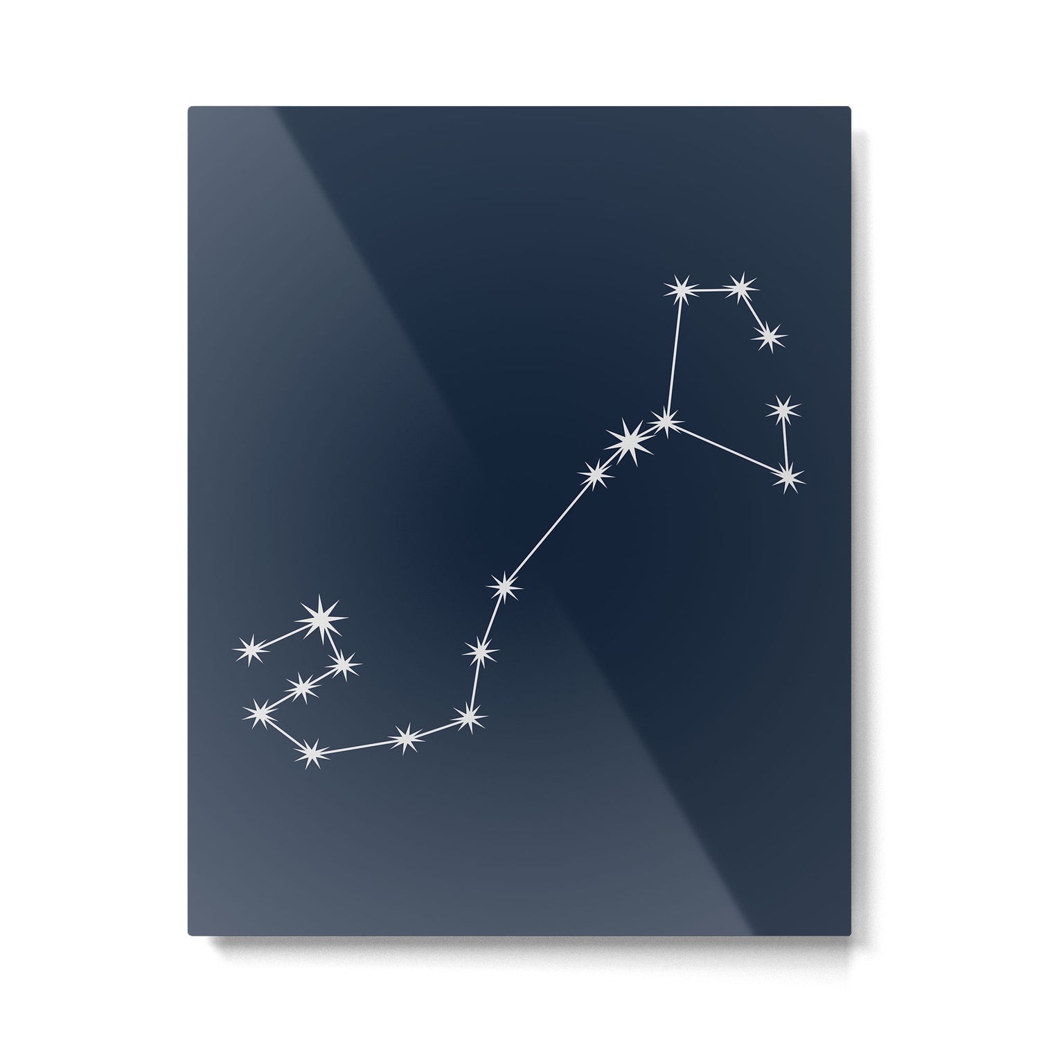Scorpio Zodiac Star Constellation Line Art Dark Blue Metal Print Gallery Image 6