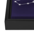 Scorpio Zodiac Star Constellation Line Art Dark Purple Framed Canvas Print Gallery Image 3