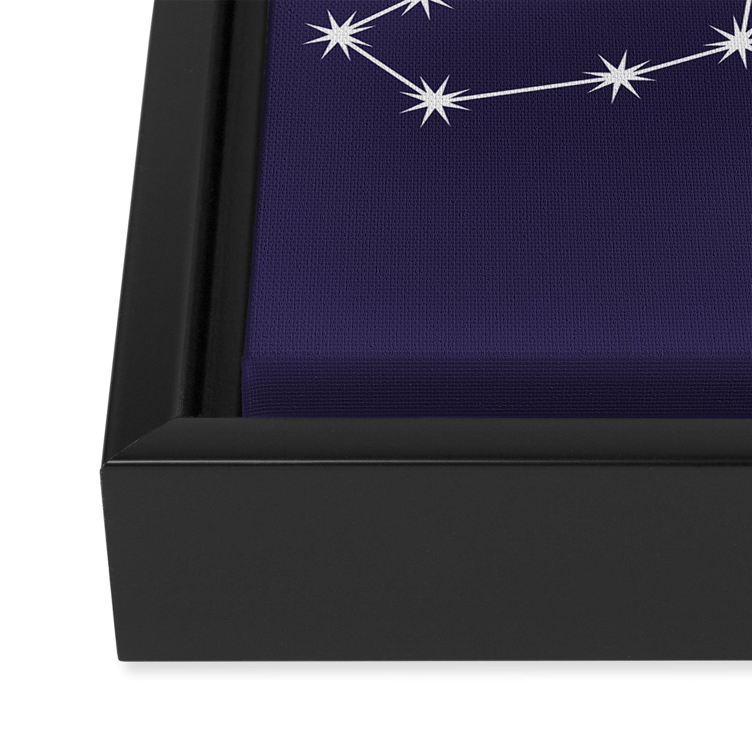 Scorpio Zodiac Star Constellation Line Art Dark Purple Framed Canvas Print Gallery Image 3