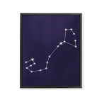 Scorpio Zodiac Star Constellation Line Art Dark Purple Framed Canvas Print Gallery Image 8