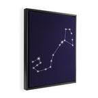 Scorpio Zodiac Star Constellation Line Art Dark Purple Framed Canvas Print Gallery Image 2