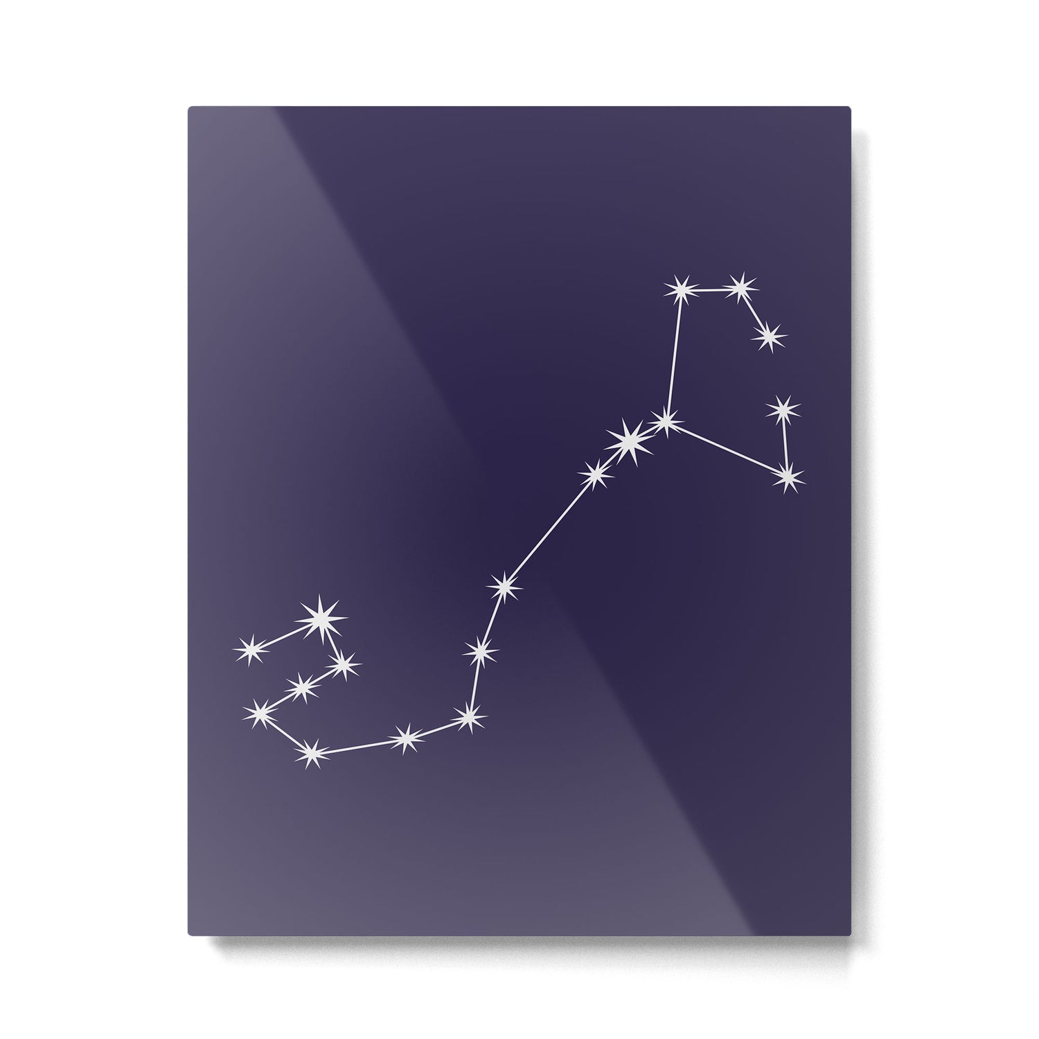 Scorpio Zodiac Star Constellation Line Art Dark Purple Metal Print Gallery Image 6
