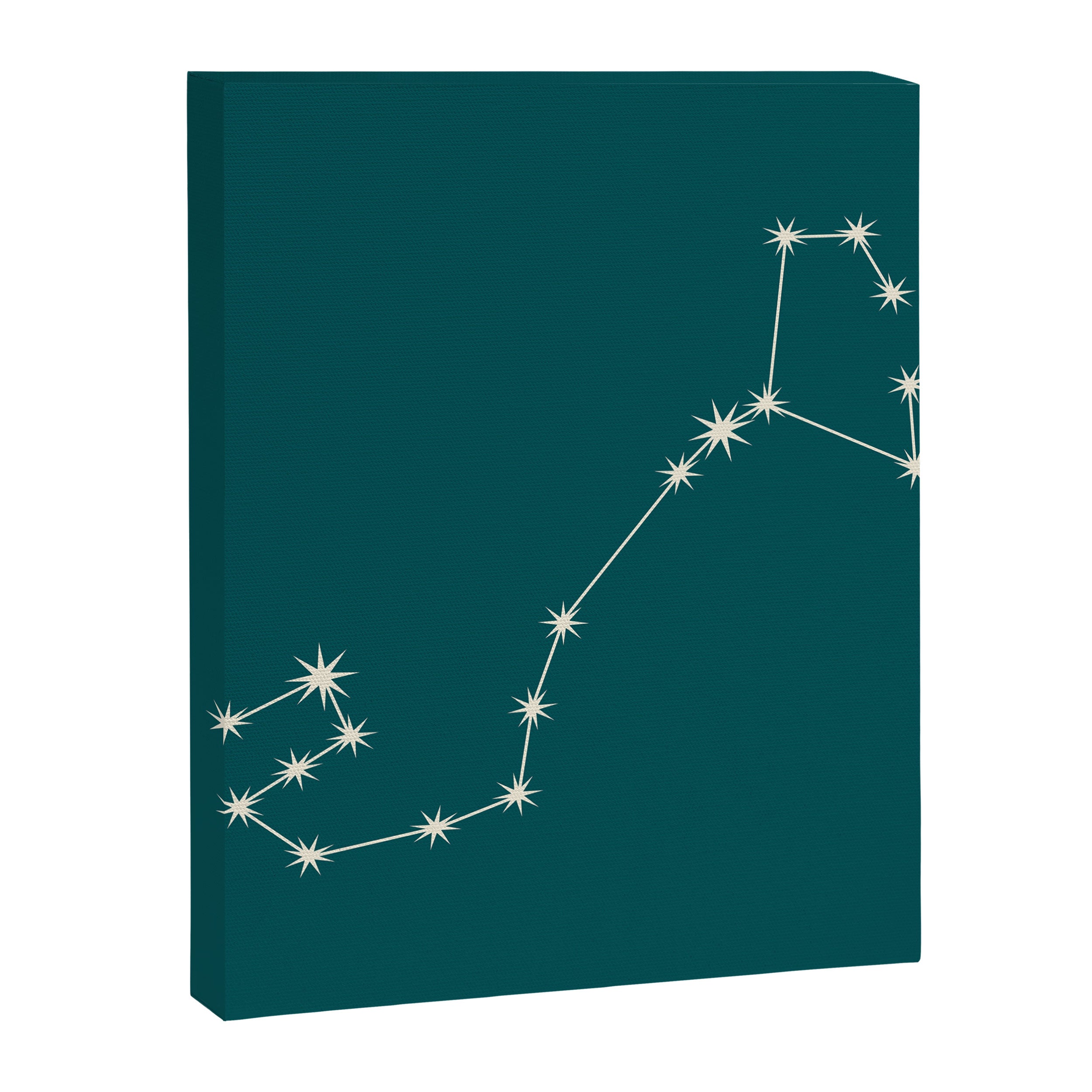 Scorpio Zodiac Star Constellation Line Art Deep Teal Canvas Print Gallery Image 8