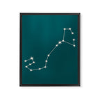 Scorpio Zodiac Star Constellation Line Art Deep Teal Framed Canvas Print Gallery Image 8