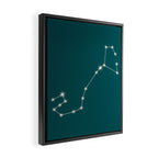 Scorpio Zodiac Star Constellation Line Art Deep Teal Framed Canvas Print Gallery Image 2