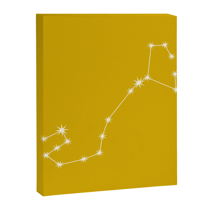Scorpio Zodiac Star Constellation Line Art Golden Yellow Canvas Print Gallery Image 1