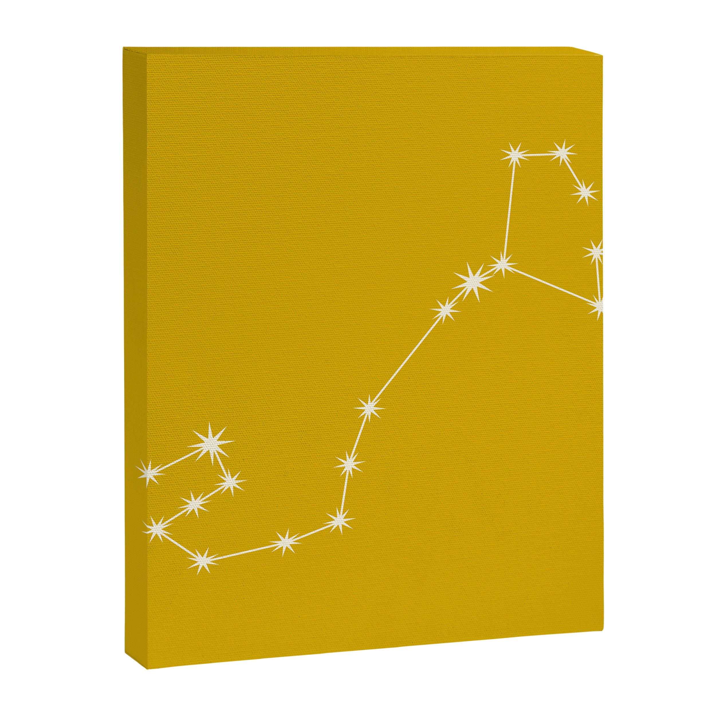 Scorpio Zodiac Star Constellation Line Art Golden Yellow Canvas Print Gallery Image 8