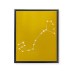 Scorpio Zodiac Star Constellation Line Art Golden Yellow Framed Canvas Print Gallery Image 8