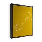 Scorpio Zodiac Star Constellation Line Art Golden Yellow Framed Canvas Print Gallery Image 2