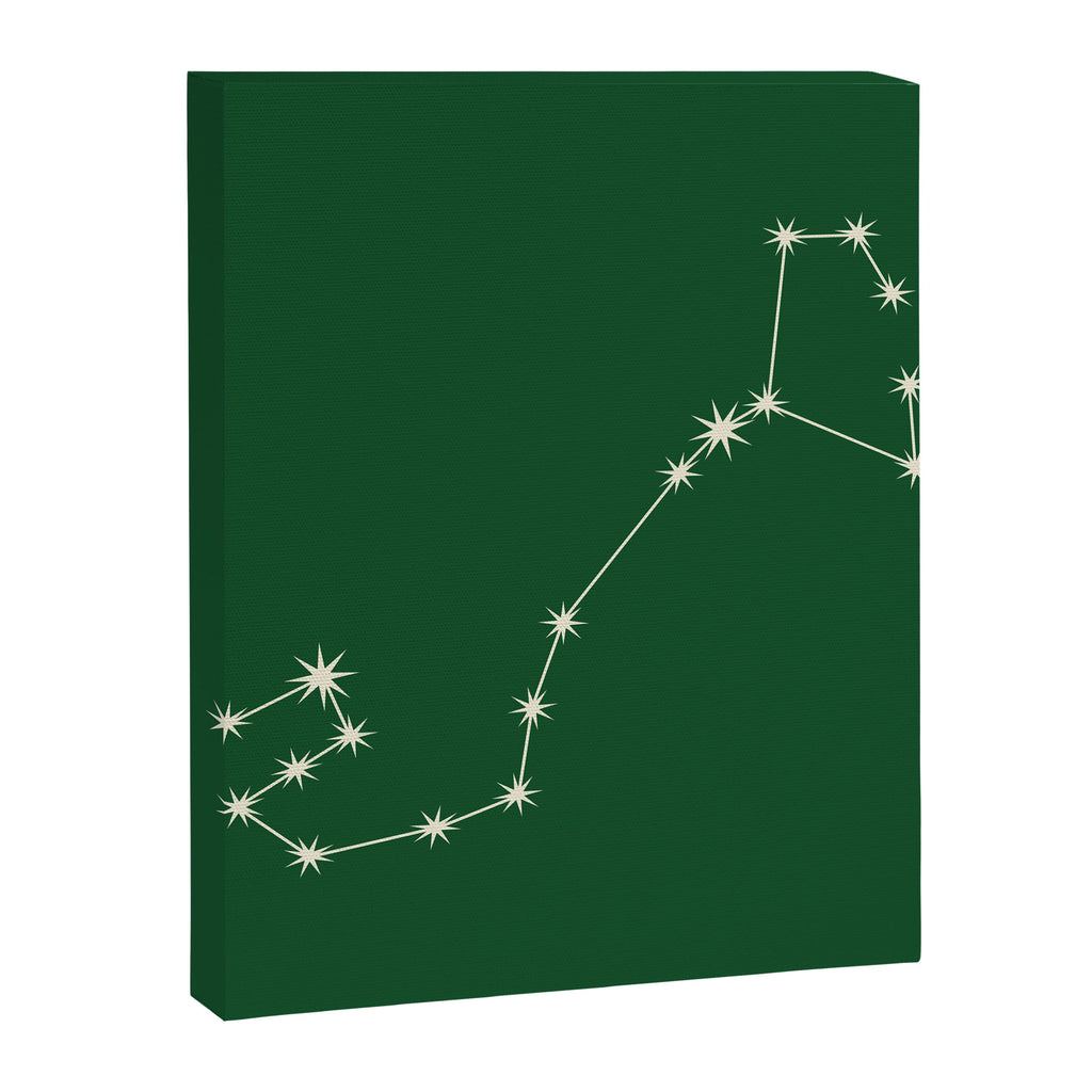 Scorpio Zodiac Star Constellation Line Art Green Canvas Print Gallery Image 8