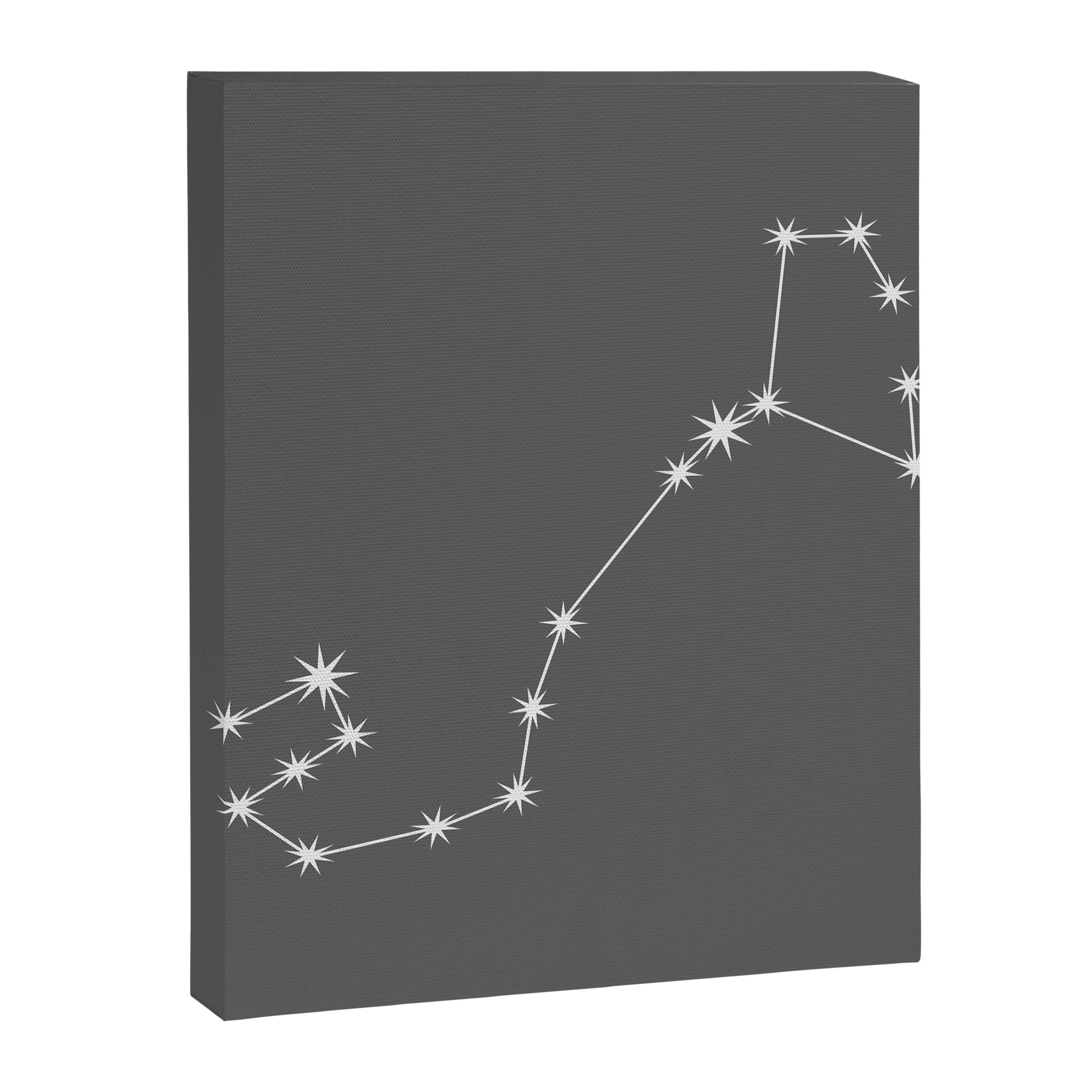 Scorpio Zodiac Star Constellation Line Art Grey Canvas Print Gallery Image 8