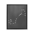 Scorpio Zodiac Star Constellation Line Art Grey Framed Canvas Print Gallery Image 8