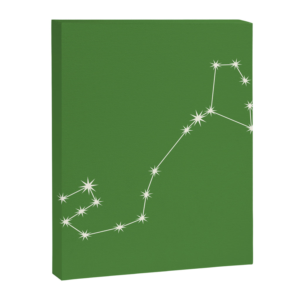 Scorpio Zodiac Star Constellation Line Art Kelly Green Canvas Print Gallery Image 8