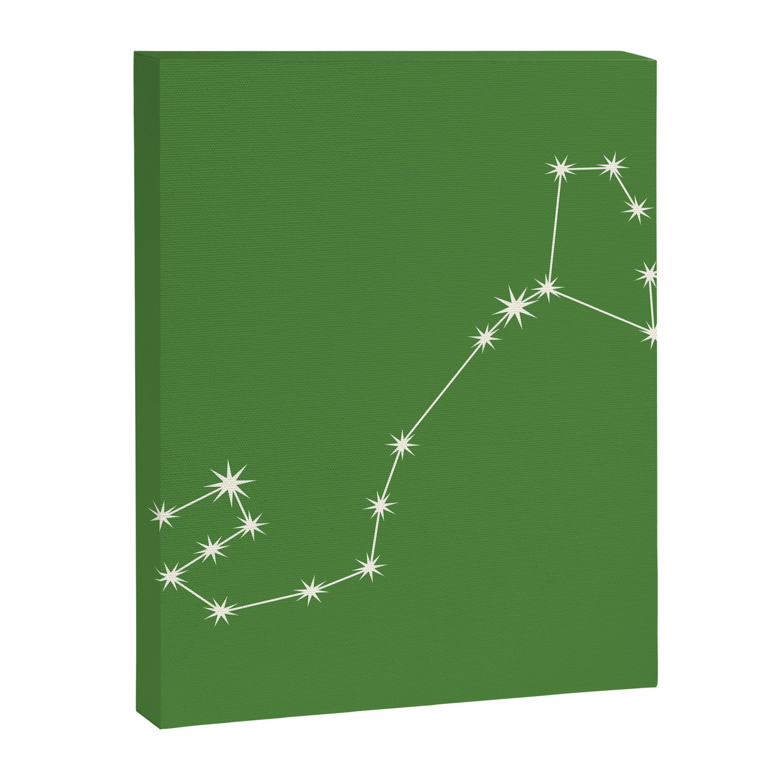 Scorpio Zodiac Star Constellation Line Art Kelly Green Canvas Print Gallery Image 8