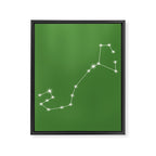 Scorpio Zodiac Star Constellation Line Art Kelly Green Framed Canvas Print Gallery Image 8
