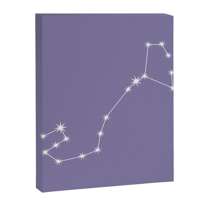 Scorpio Zodiac Star Constellation Line Art Lavender Purple Canvas Print Gallery Image 1