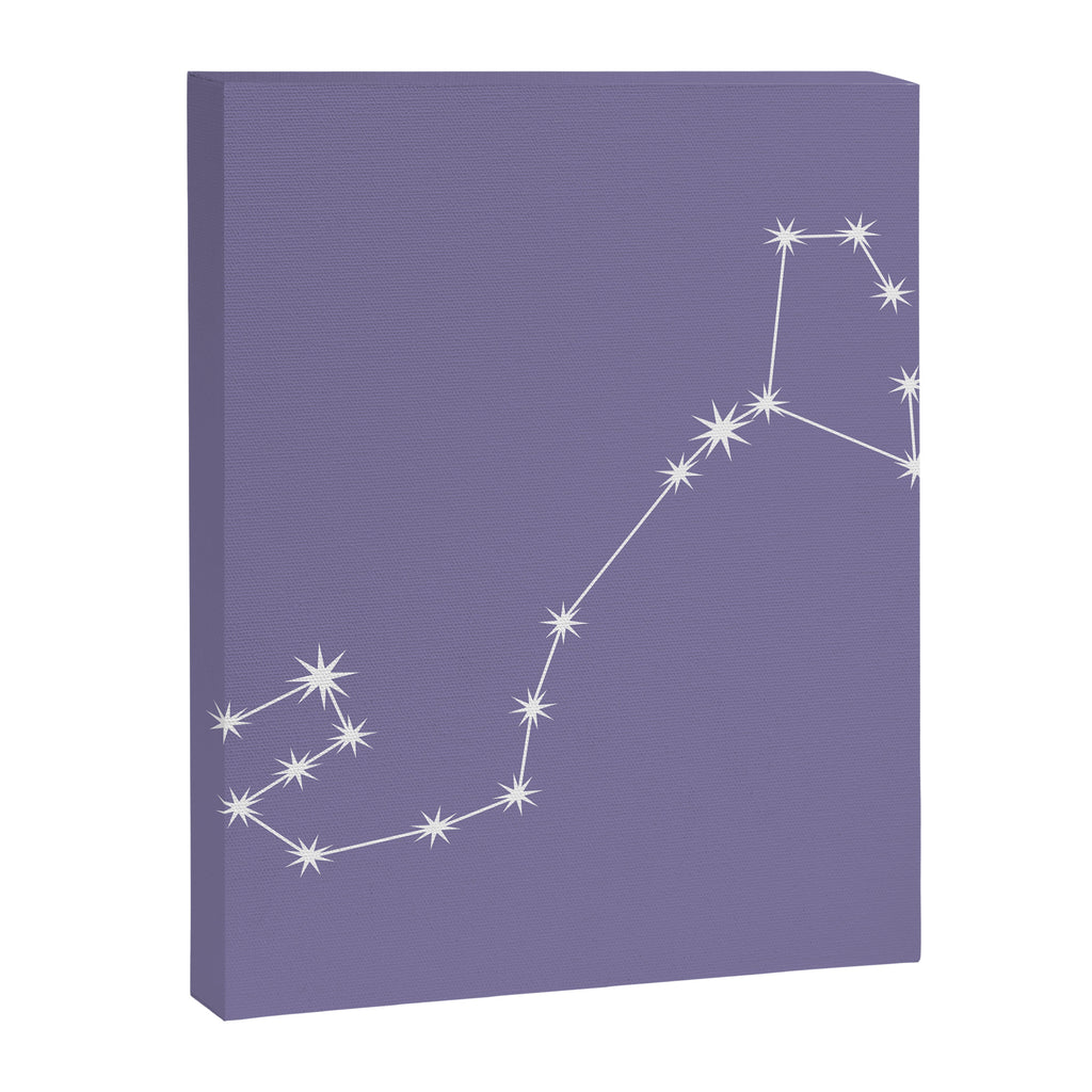 Scorpio Zodiac Star Constellation Line Art Lavender Purple Canvas Print Gallery Image 8