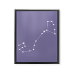 Scorpio Zodiac Star Constellation Line Art Lavender Purple Framed Canvas Print Gallery Image 8
