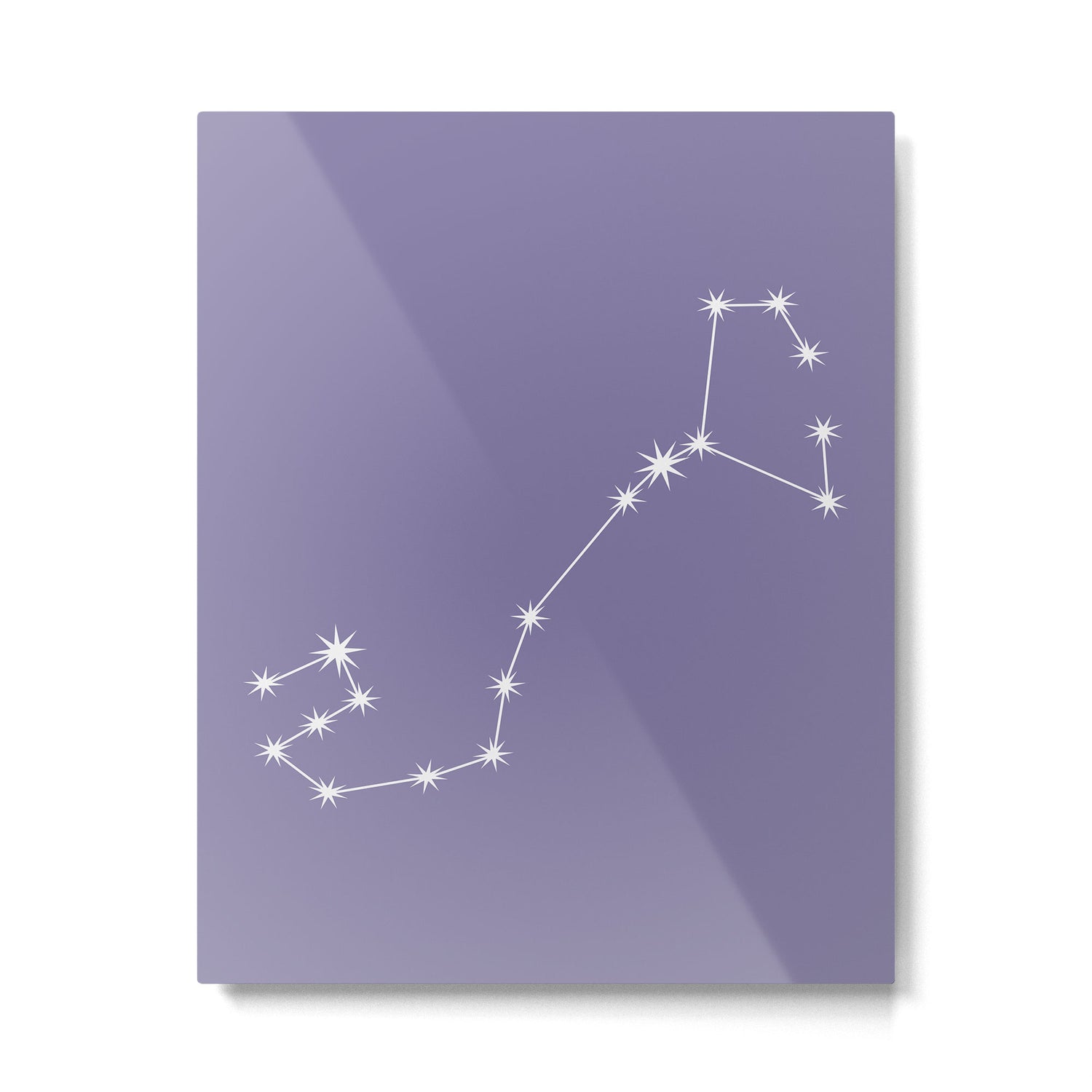 Scorpio Zodiac Star Constellation Line Art Lavender Purple Metal Print Gallery Image 6