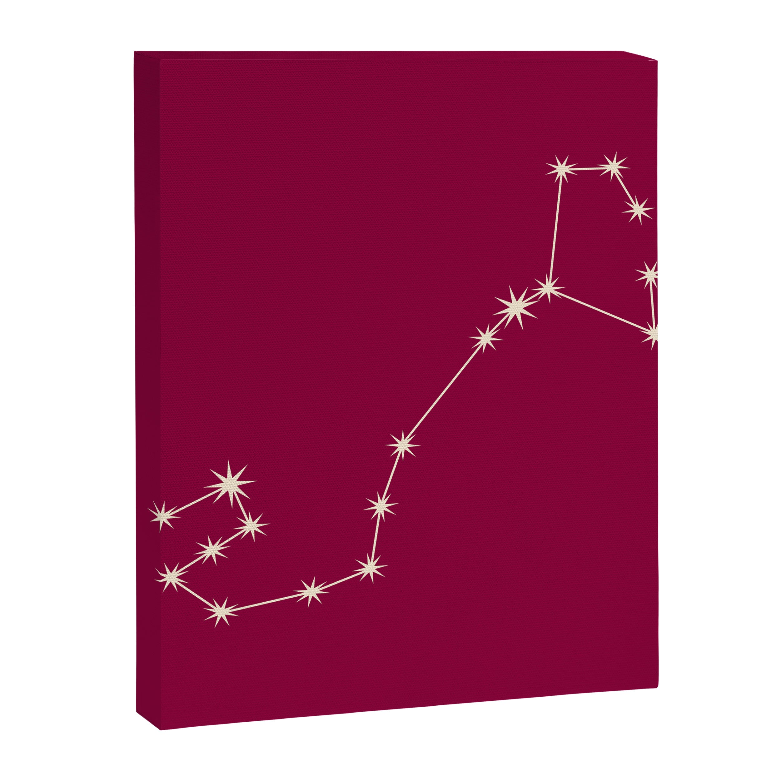 Scorpio Zodiac Star Constellation Line Art Magenta Pink Canvas Print Gallery Image 8