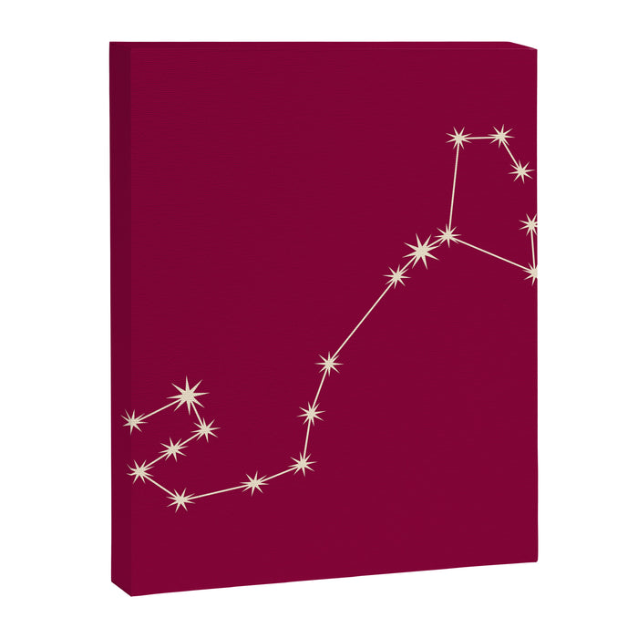 Scorpio Zodiac Star Constellation Line Art Magenta Pink Canvas Print Gallery Image 1