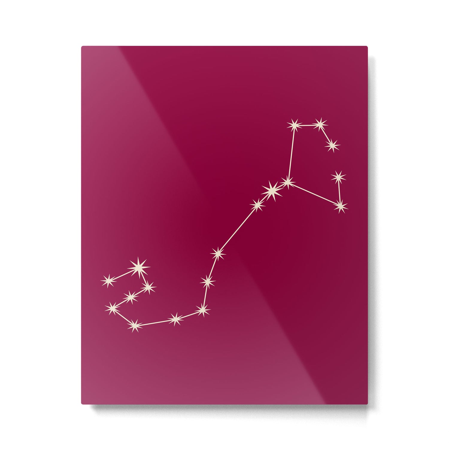 Scorpio Zodiac Star Constellation Line Art Magenta Pink Metal Print Gallery Image 6