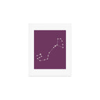 Scorpio Zodiac Star Constellation Line Art Mauve Purple Art Print Gallery Image 1