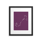 Scorpio Zodiac Star Constellation Line Art Mauve Purple Framed Art Print Gallery Image 6